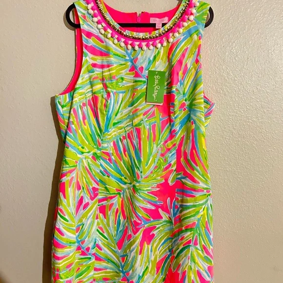 Lilly Pulitzer Mila Shift Dress Pink Green Size 14  New with tag - Picture 11 of 13
